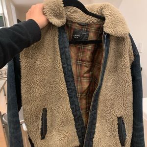 ZARA Men’s Denim Bomber Jacket New Size M